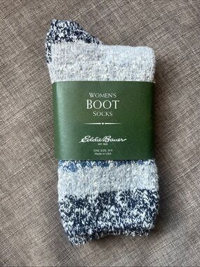 Eddie Bauer Boot Socks Textured Neutral NWT